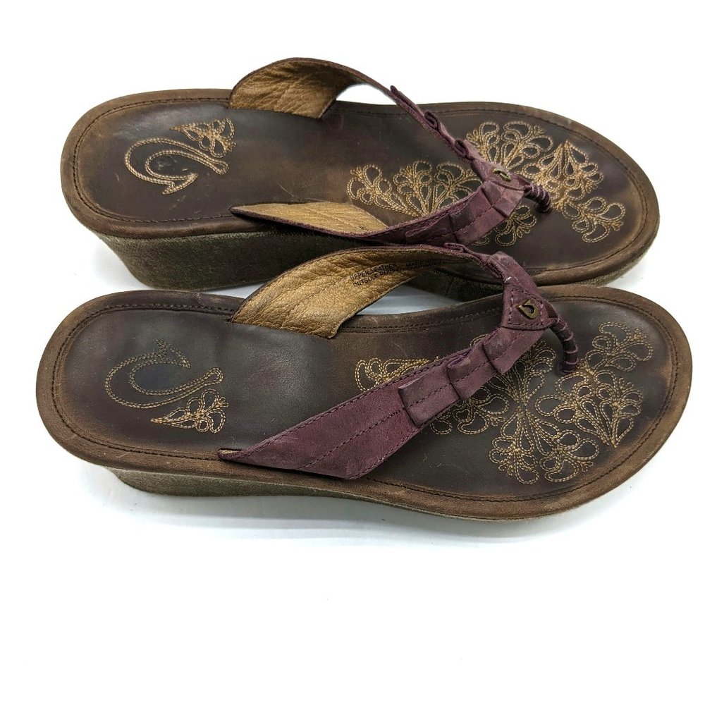 Olukai Kaula Lio Womens Wedge Flip Flop Sandals